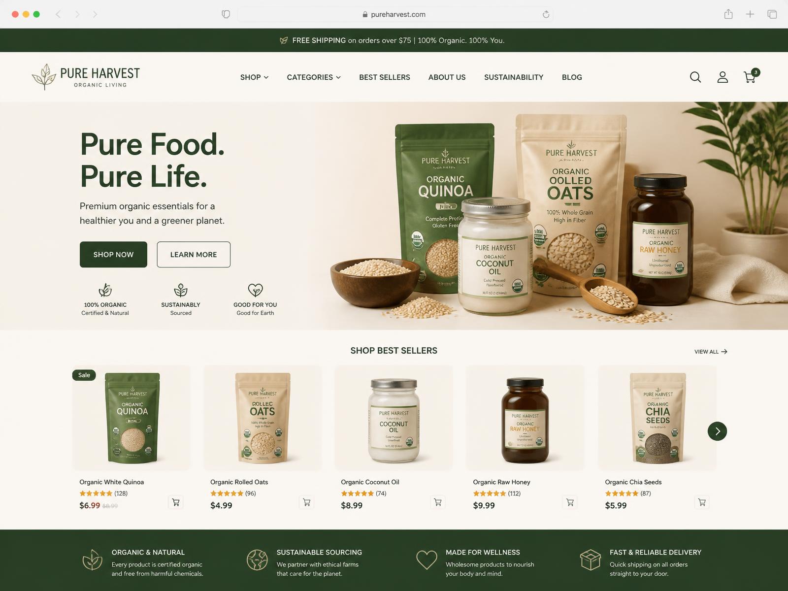 Website für Halmgut — Bio-Lebensmittel